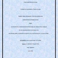 Los desafíos de la intervención pre profesional del Trabajo Social Familiar en una organización de la sociedad civil: reflexiones sobre la experiencia de práctica en la Asociación Civil &quot;La Casa del Niño&quot;