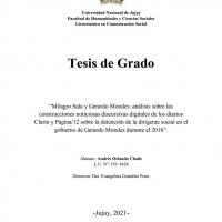 Milagro Sala y Gerardo Morales: análisis sobre las construcciones noticiosas discursivas digitales de los diarios Clarín y Página/12 sobre la detención de la dirigente social en el gobierno de Gerardo Morales durante el 2016